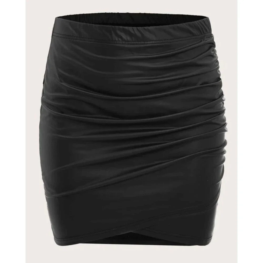Shein Curve faux leather mini‎ skirt